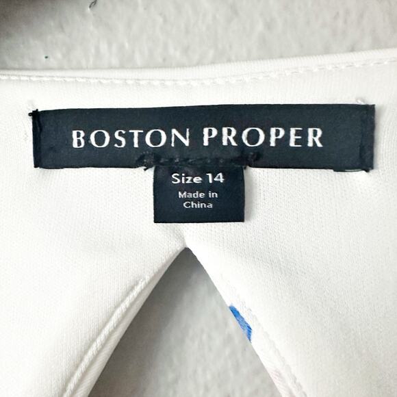 Boston Proper Garden Of Eve Print Square-Neck Scuba Sheath Dress Women’s Size 14 - Picture 6 of 16